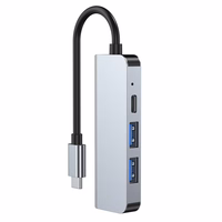 HUB Tech-Protect V2 4in1 USB-C - USB-A 3.0 / USB-A 2.0 / USB-C / HDMI - pilkas