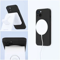 SILICONE MAG COVER dėklas telefonui, suderinamas su MagSafe, IPHONE 13 Pro Max juodas