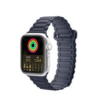 Dux Ducis dirželis (šarvuota versija) Apple Watch Ultra, SE, 9, 8, 7, 6, 5, 4, 3, 2, 1 (49, 45, 44, 42 mm) silikoninė magnetinė apyrankė mėlyna