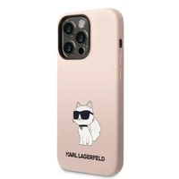 Karl Lagerfeld KLHCP14LSNCHBCP iPhone 14 Pro 6.1" kietasis dėklas rožinis/rožinis Silikoninis Choupette