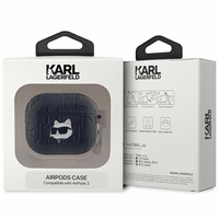 Karl Lagerfeld Monogram Choupette Head dėklas AirPods 3 - juodas