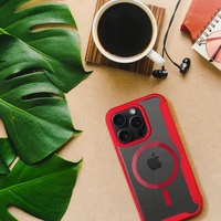 SMART MAG knygos tipo dėklas, suderinamas su MagSafe, skirtas IPHONE 16 Pro, raudonas