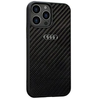 Audi Anglies pluošto iPhone 13 Pro Max 6.7" juodas/juodas kietas dėklas AU-TPUPCIP13PM-R8/D2-BK