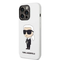 Karl Lagerfeld KLHCP14LSNIKBCH iPhone 14 Pro 6.1" kietasis dėklas baltas/baltas Silikoninis Ikonik