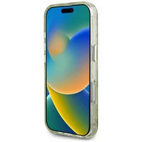Guess Blizgantis Gėlių Raštas Magnetinis dėklas iPhone 16 Pro Max žalias