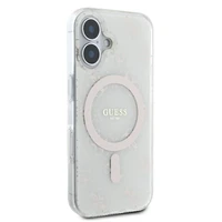 Guess IML 4G Fonas Magnetinis dėklas telefonui iPhone 16 Plus - baltas