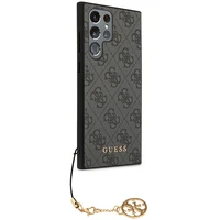 Guess GUHCS23LGF4GGR S23 Ultra S918 pilkas/pilkas kietas dėklas 4G Charms kolekcija