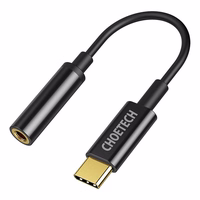 Adapteris CHOETECH USB Type-C (M) - ausinių jungtis 3.5mm (F)