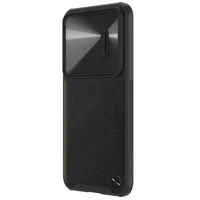 Nillkin CamShield Leather S dėklas telefonui Samsung Galaxy S23+ su kameros dangteliu juodas