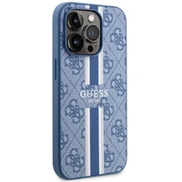 Guess GUHMP14LP4RPSB iPhone 14 Pro 6.1" mėlyna/mėlyna kietas dėklas 4G Printed Stripes MagSafe