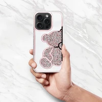 TEDDY BEAR dėklas telefonui IPHONE 15 Pro rožinis