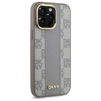 DKNY Odinis languotas mono raštas Magnetinis dėklas telefonui iPhone 14 Pro Max - smėlio spalvos