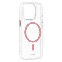 Liavec Blizgus Magnetinis Skaidrus dėklas telefonui Iphone 16 Pro rožinė