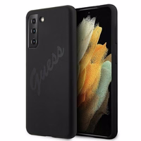 Dėklas telefonui Guess GUHCS21MLSVSBK S21+ G996 juodas/juodas kietasis dėklas Script Vintage