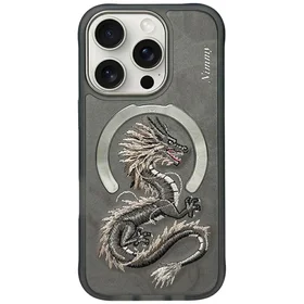 Nimmy Dragon Magnetinis dėklas iPhone 16 Pro - pilkas