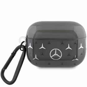 Mercedes MEAP28DPMGS AirPods Pro 2 (2022/2023) dėklas su didelio žvaigždės rašto dizainu, juodas