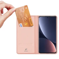 Dux Ducis Skin Pro dėklas telefonui dėklas su atvartu Xiaomi 12 Pro rožinė