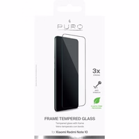 PURO Frame Tempered Glass - Xiaomi Redmi Note 10 Tempered Glass apsauginis Glass (juodas Frame)