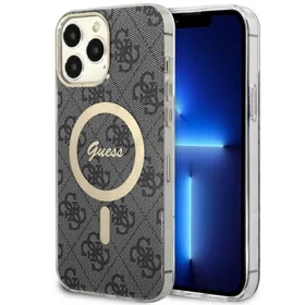 Guess GUHMP13XH4STK iPhone 13 Pro Max 6.7" juodas/juodas kietas dėklas 4G MagSafe