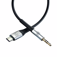 Audio kabelis 3mk USB-C to 3,5mm 1.0m juodas