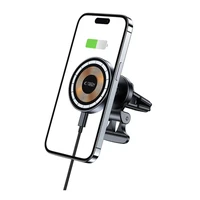 Tech-Protect MM15W-V5 automobilinis telefono laikiklis su MagSafe 15W indukciniu įkrovikliu, tvirtinamas prie oro angos - juodas