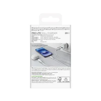 Puro PROLITE 20W sieninis įkroviklis USB-A / USB-C + USB-C - USB-C kabelis 1.2m - baltas