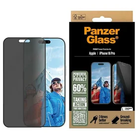 PanzerGlass privatumo apsauginis stiklas iPhone 16 Pro 6.3" itin platus P2862