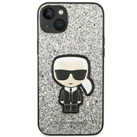 Dėklas telefonui Karl Lagerfeld KLHCP14MGFKPG iPhone 14 Plus 6.7\" sidabrinis / sidabrinis Glitter Flakes Ikonik