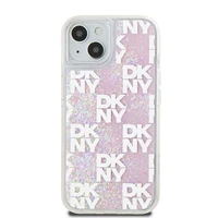 DKNY skystojo blizgučio daugiologo dėklas telefonui iPhone 15 / 14 / 13 - rožinis