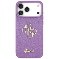 Guess Fiksuotas Blizgus Didelis 4G dėklas telefonui iPhone 17 Pro Max - violetinė