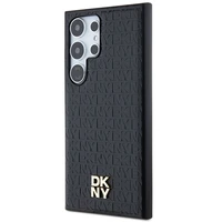 DKNY Odinis rašto metalinis logotipas Magnetinis dėklas telefonui Samsung Galaxy S24 Ultra - juodas