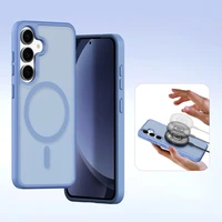 Dux Ducis Lawa odinis dėklas Samsung Galaxy S25+ su nuimama magnetine pinigine - mėlynas