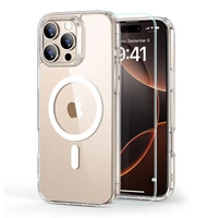 ESR Classic Hybrid Halolock Magnetinis dėklas telefonui + grūdintas stiklas iPhone 16 Pro Max - skaidrus
