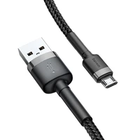 Baseus kabelis Cafule USB - microUSB 0,5 m 2,4A pilkas-juodas