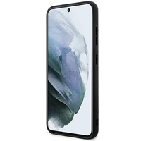 Dėklas BMW BMHCS23M22RDPK S23+ S916 juodas/juodas kietas dėklas Odinis tekstūruotas & juostelė