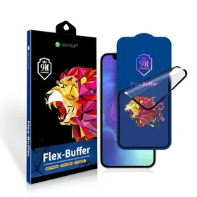 Apsauginis stiklas (m) - Bestsuit Flex-Buffer Hybrid Glass 5D su antibakterine Biomaster danga Apple iPhone 13 mini juodas (m)