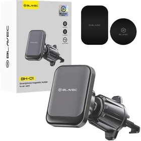 Blavec automobilinis laikiklis BH-01 magnetinis ventiliacijos grotoms (BH01-MAVB) juodas