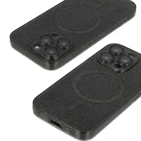 Blizgantis MagSafe dėklas telefonui Samsung Galaxy S24 Ultra juodas skaidrus