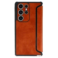 Razor odinis knygos tipo dėklas telefonui Samsung Galaxy S23 Plus rudas