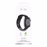 Puro Icon silikoninis dirželis Apple Watch 38/40/41 mm - juodas (2 vnt.)