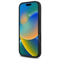 BMW M perforuota trispalvė linija iPhone 16 Pro Max dėklas - juodas