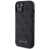 Guess 4G Metal Logo dėklas telefonui rinkinys iPhone 15 + 5000mAh Magnetinė išorinė baterija - juoda