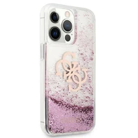 Guess GUHCP13XLG4GPI iPhone 13 Pro Max 6.7" rožinis/rožinis kietas dėklas 4G Didelis Skystas Glitter