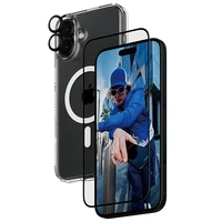 PanzerGlass Rinkinys 3in1 iPhone 16 Plus 6.7 D3O kietasis dėklas + Apsauginis stiklas UWF+ Objektyvo apsauga B1293+2863+1283
