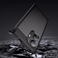 Carbon Case dėklas Realme 10 Pro+ lankstus silikoninis anglies dangtelis juodas