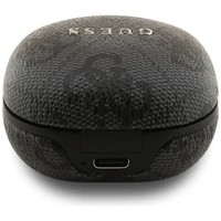 Belaidės ausinės TWS ENC Guess 4G Classic Metal Logo juodos spalvos