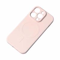 Magnetinis suderinamas silikoninis dėklas iPhone 15 Pro - rožinis