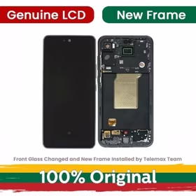 LCD ekranas suderinamas su Samsung A556 A55 5G su rėmeliu / Lemon / (atnaujintas: Telemax)
