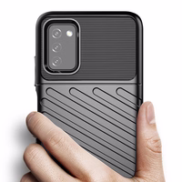 Thunder Case lankstus tvirtas atsparus dėklas TPU dėklas Samsung Galaxy A03s juodas