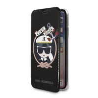 Karl Lagerfeld Signature Glitter Dėklas telefonui iPhone X/Xs - juodas